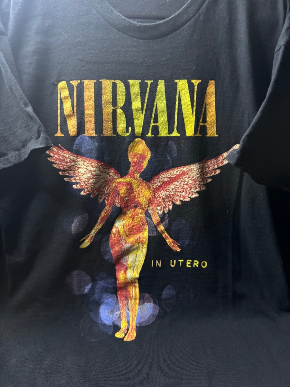 Nirvana Unisex XL In Utero Live 93 Black Double Sided Graphic Band T Shirt.